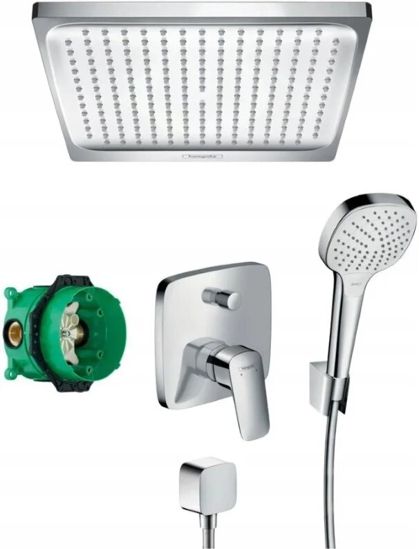 Душевой комплект встраиваемый hansgrohe Crometta E 240 хром 27957000 (52056495) квадратная лейка