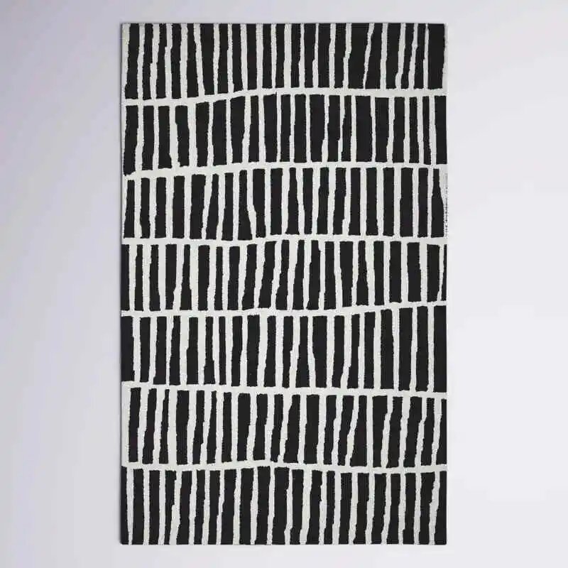 Черно-белый клетчатый ковёр для дома 1 120x160cm-47x63in