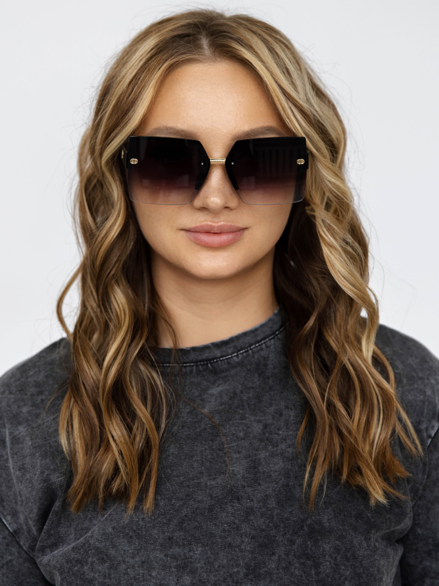 Солнцезащитные очки , фиолетовый, черный — фото 1