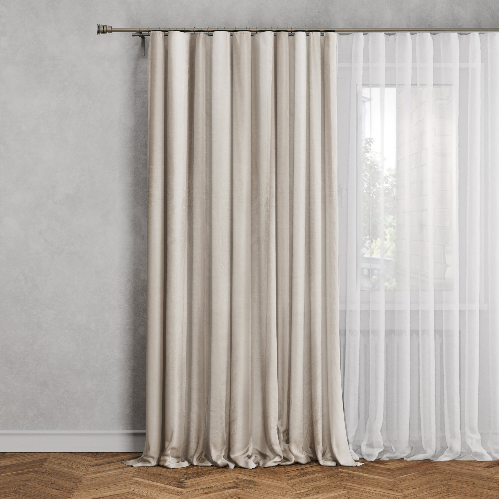 ЛЦ Штора на ленте Tegal 140x260 см цвет айвори Trench 6