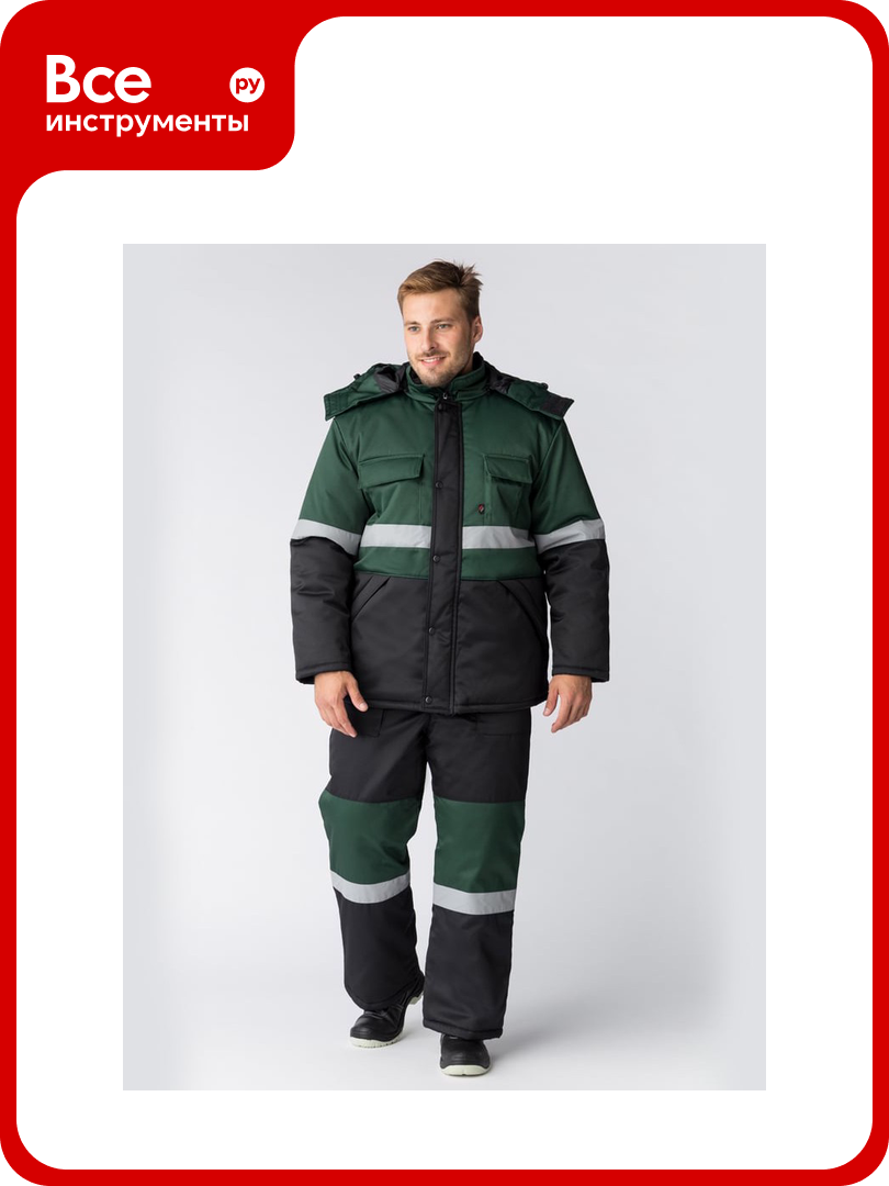 Зимний костюм факел Профи-Норд черный/зеленый размер 44-46 рост 182-188 87472508.003