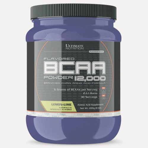 Изображение товара БАД, Ultimate Nutrition, BCAA Powder 12000, 228 гр, вкус лимон-лайм