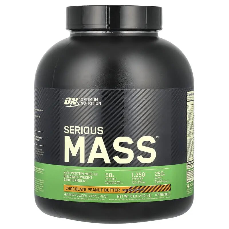 Serious Mass — Высококалорийный гейнер для набора массы, 2.7 кг, шоколад с арахисовым пастой