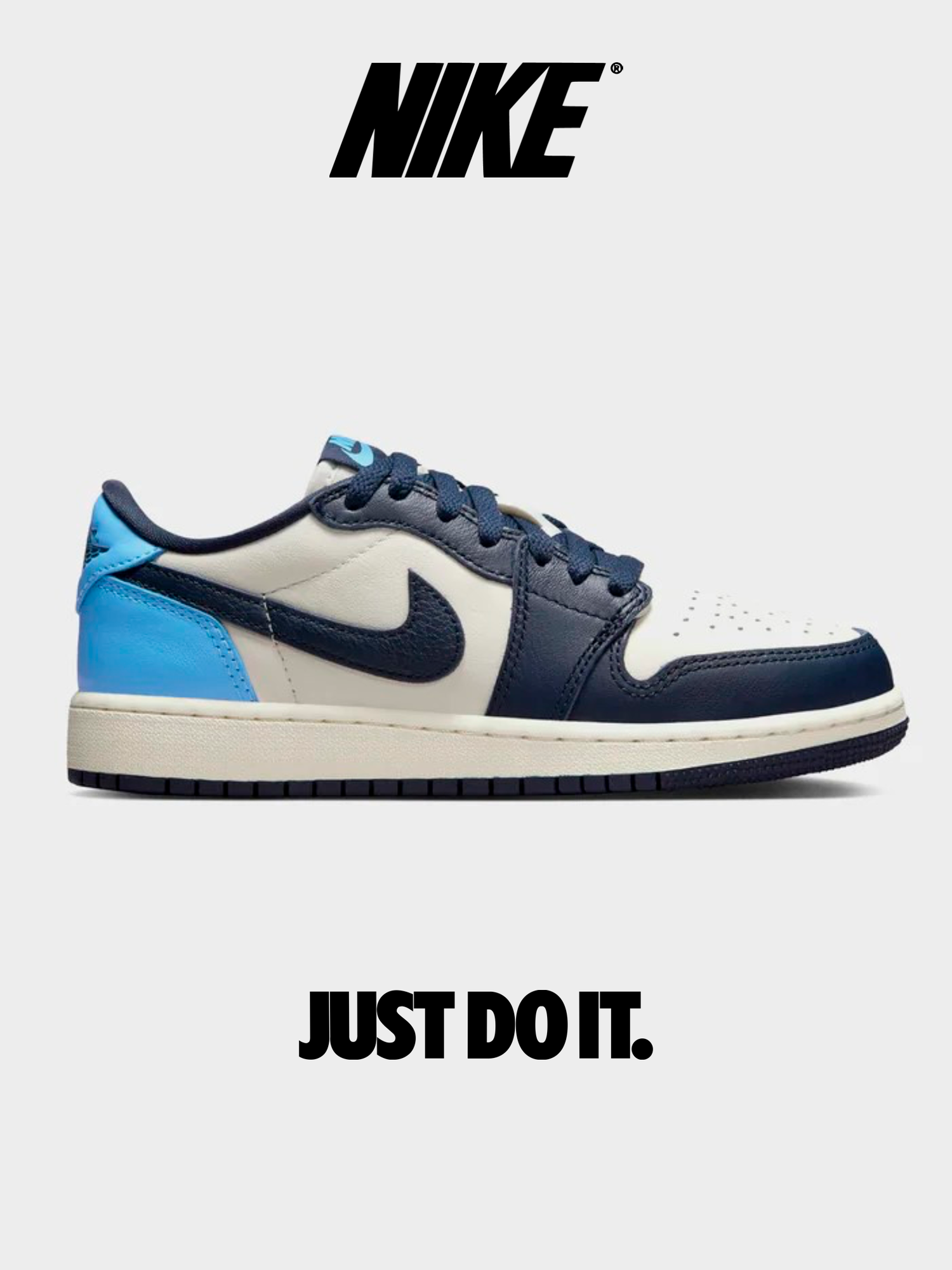 Кроссовки NIKE Air Jordan 1 Retro Low OG, размер 41, синий, белый