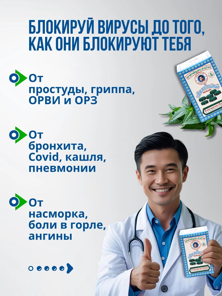 Картинки Тайские таблетки Baihor "Фа Талай", противовирусные, для иммунитета, в упак. 3 шт.