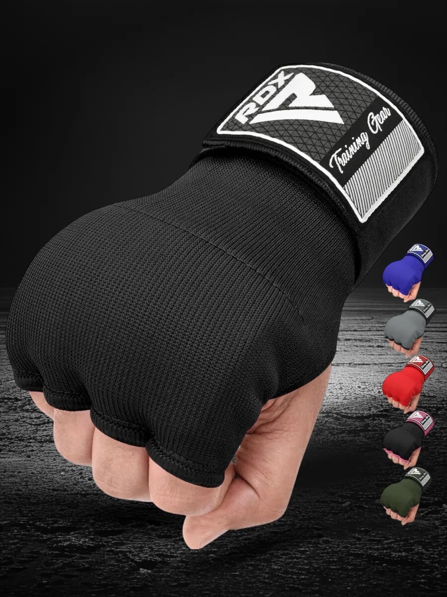 Быстрые бинты для бокса RDX гелевые спортивные ленивые на руки, черные, размер S