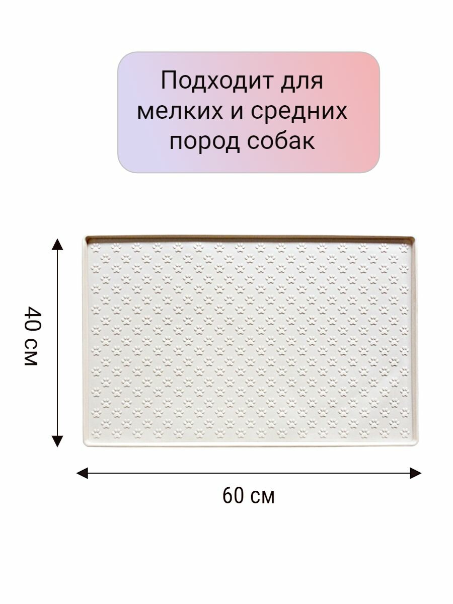 Картинки Лоток для собак под пеленку 40х60 коврик силиконовый с бортиком кремовый