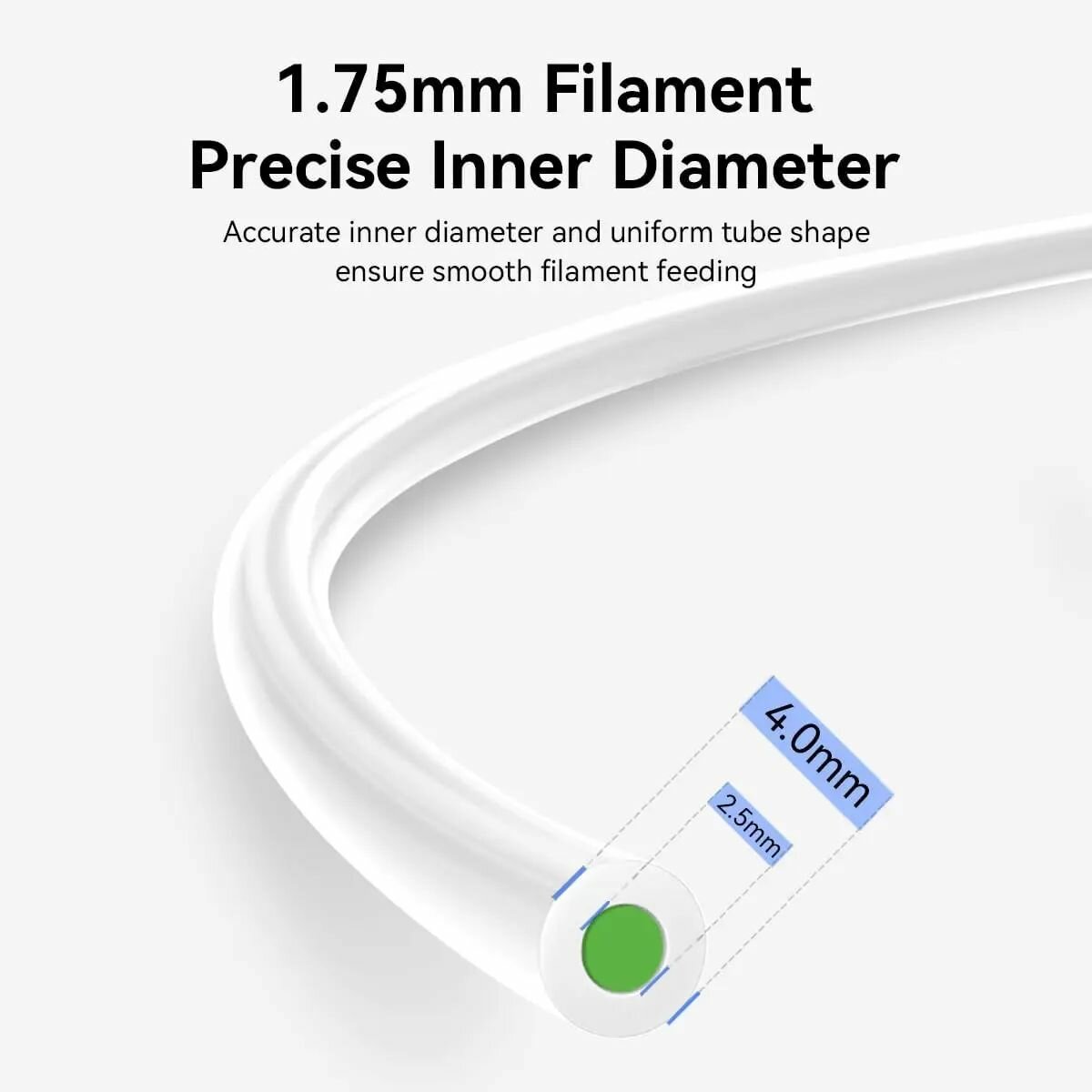 Трубка Creality из птфэ 1,75 мм, 2 м, белая — фото 1