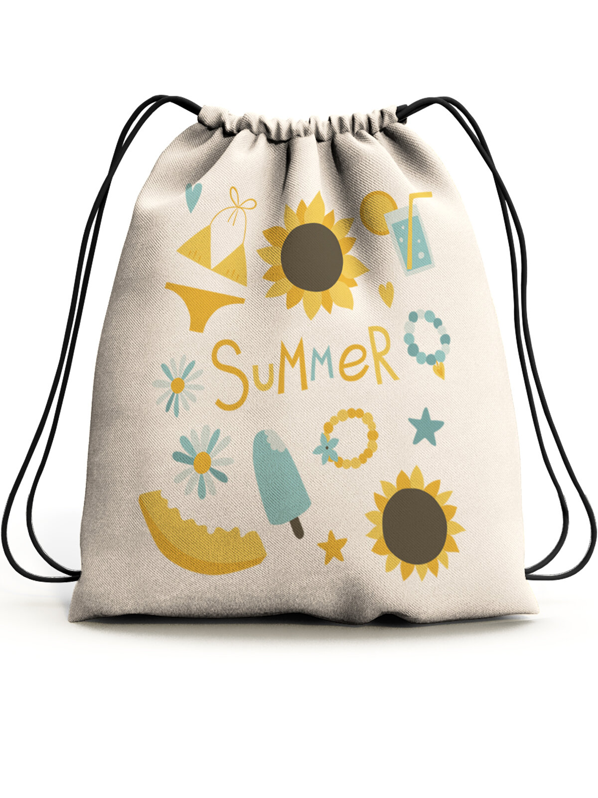 Сумка для сменной обуви Gerasim "SUMMER SET2", эко-ткань хлопок/полиэфир, 38х29х6 см