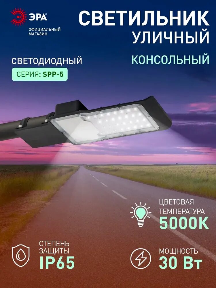 Светильник светодиодный уличный настенный консольный ЭРА SPP-503 30Вт 220в