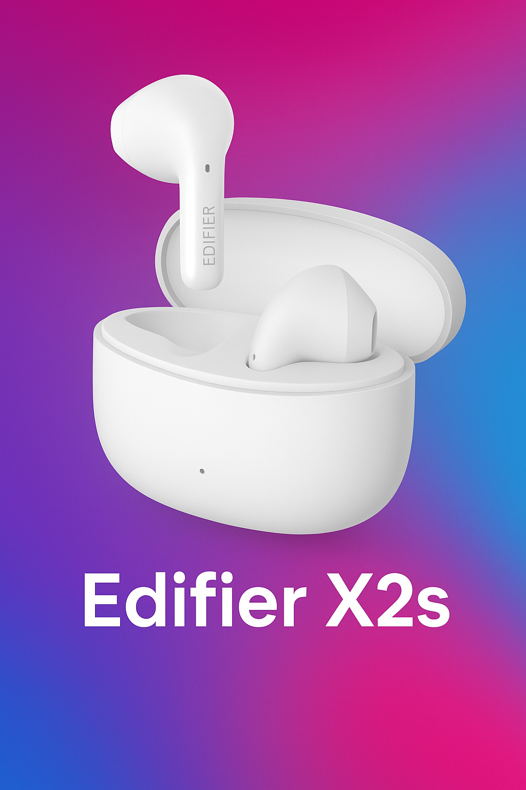 Наушники Edifier X2S, беспроводные, IP54, с микрофоном, белая