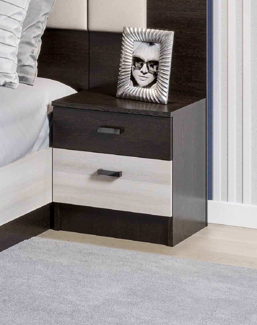 Тумба прикроватная 2 ящика Адель 364х382х489 см Венге/Лоредо