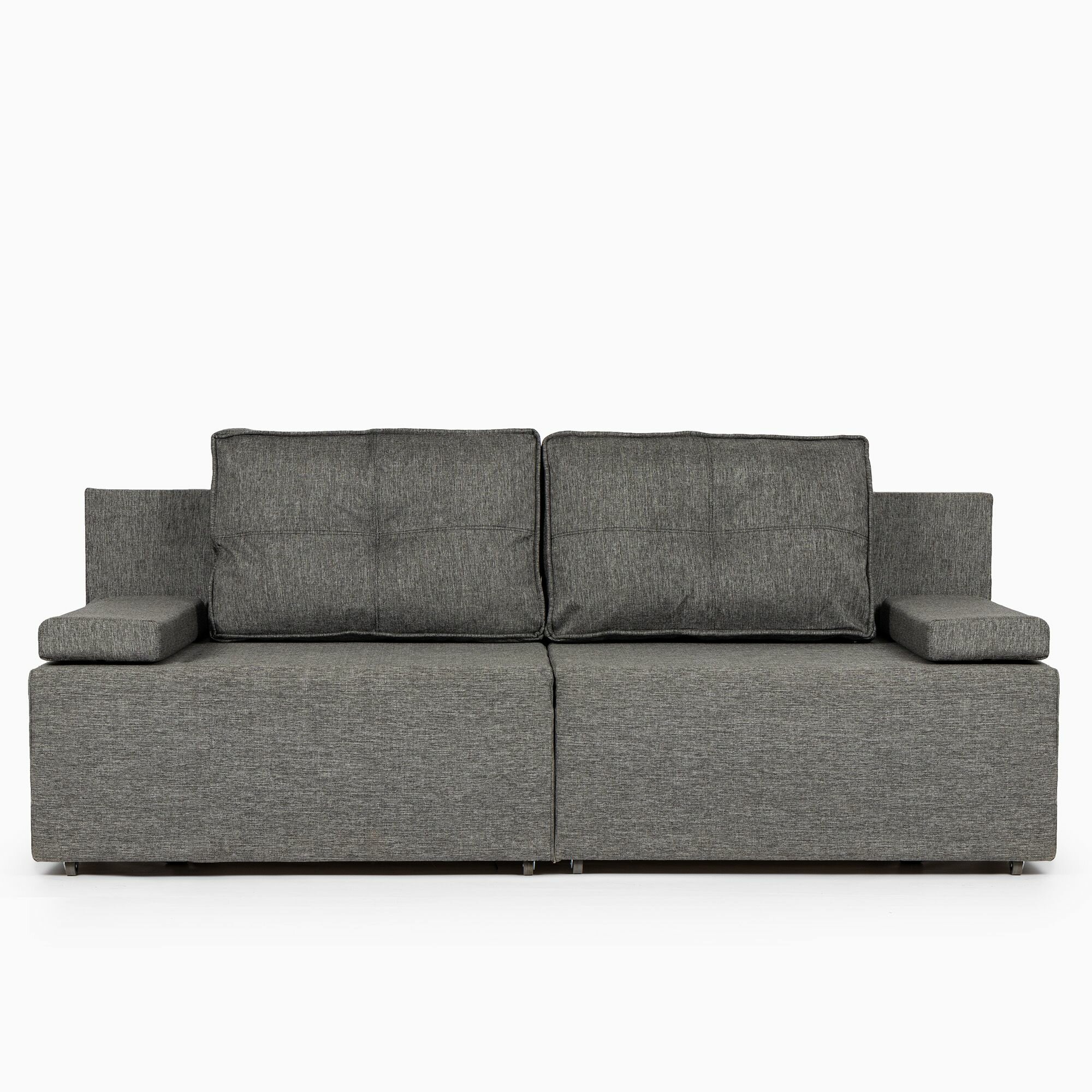 Диван кровать Флип раскладной двухспальный, для дома, 195х73х78, еврокнижка, рогожка, темно-серый