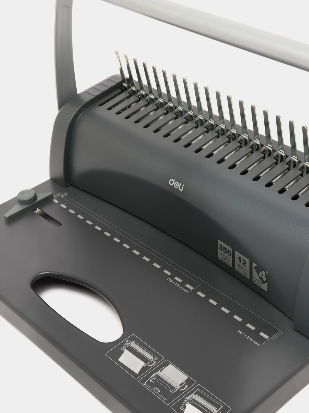 Машинка для переплета Deli E3871 3871, для документов формата A4 и Letter, 21 отверстий — фото 1