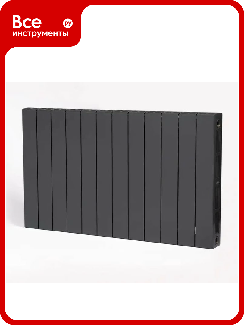 Радиатор биметаллический RIFAR SUPReMO Ventil 500 Титан 12 секц. нижн. прав. R-SU-500-12-VR-TI