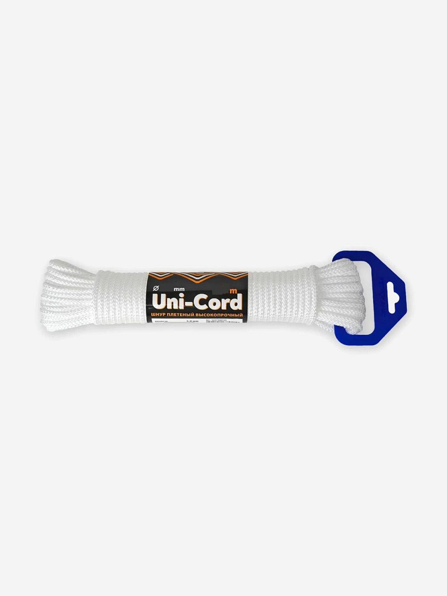 Шнур плетеный UNI-CORD 60 мм (20 м) белый еврокарточка