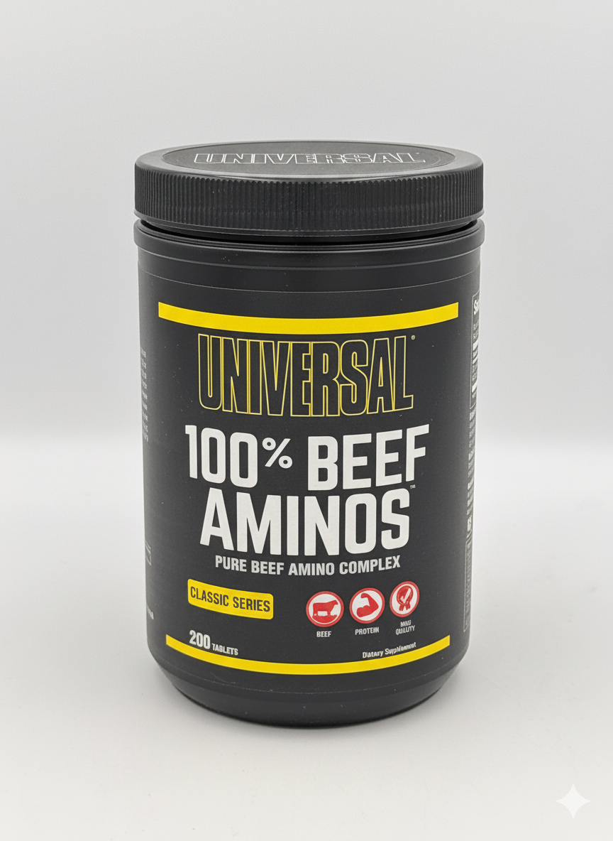 Universal 100% beef aminos 200 tablets, гавяжий аминокислоты для роста мыщц