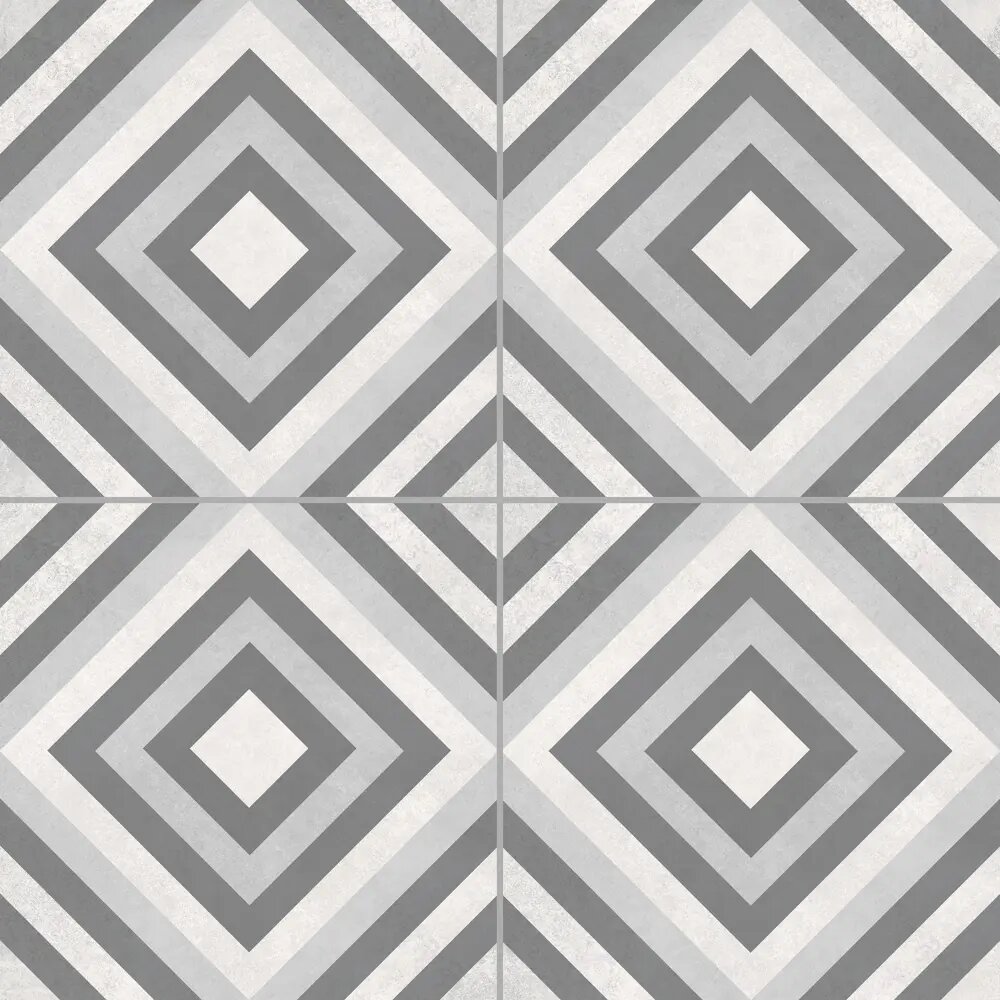 Церсанит Ромбикс керамогранит глазурованный матовый 420x420x8мм (1.587м²) серый
