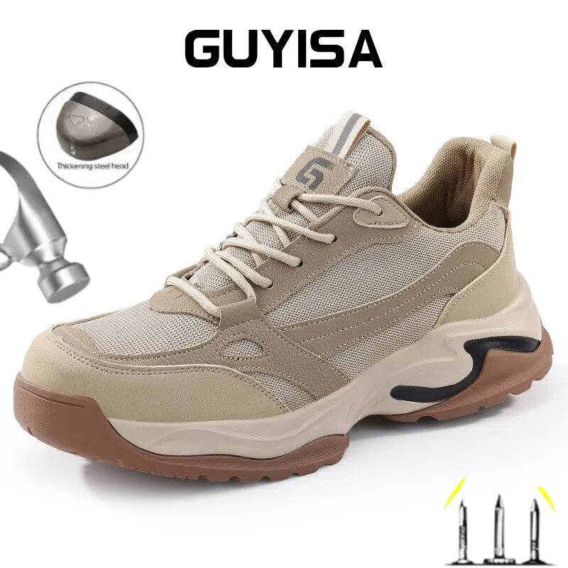 Защитная обувь с дышащей сеткой мужские рабочие ботинки cо стальным носком