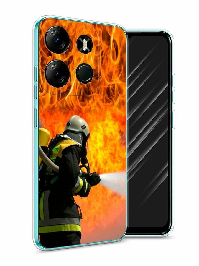 Чехол на Tecno Spark Go 2023/Infinix Smart 7 / Текно Спарк Гоу 2023/Инфиникс Смарт 7 с принтом "Пожарные на страже"