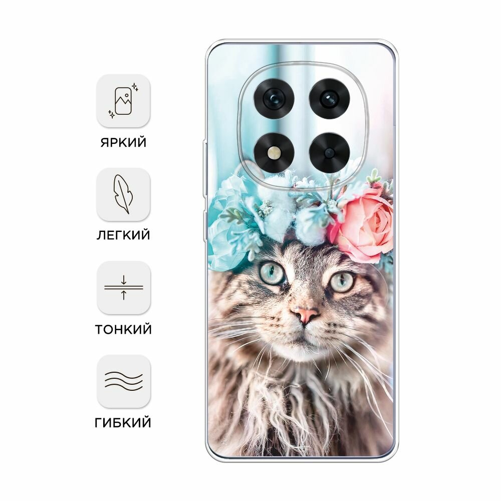 Чехол на Poco X7/Redmi Note 14 Pro 5G / Поко X7/Редми Нот 14 Про с принтом "Кот в венке" — фото 1