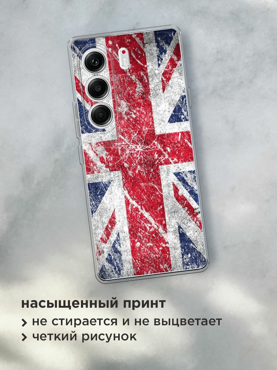 Чехол на Tecno Camon 40 Pro 5G / Текно Камон 40 Про 5G с принтом "Флаг британский" — фото 1