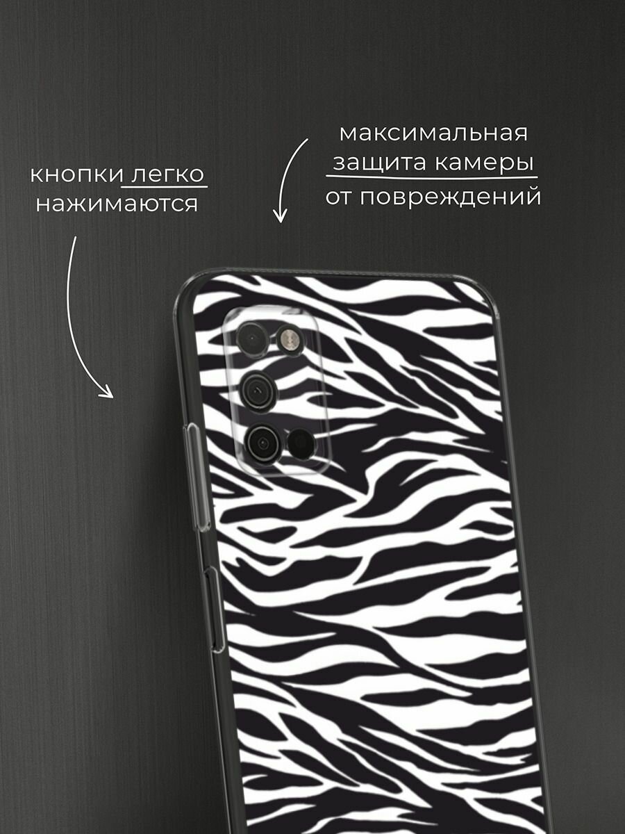 Чехол на Samsung Galaxy A03S / Самсунг Галакси A03S с принтом "Принт зебра" — фото 1