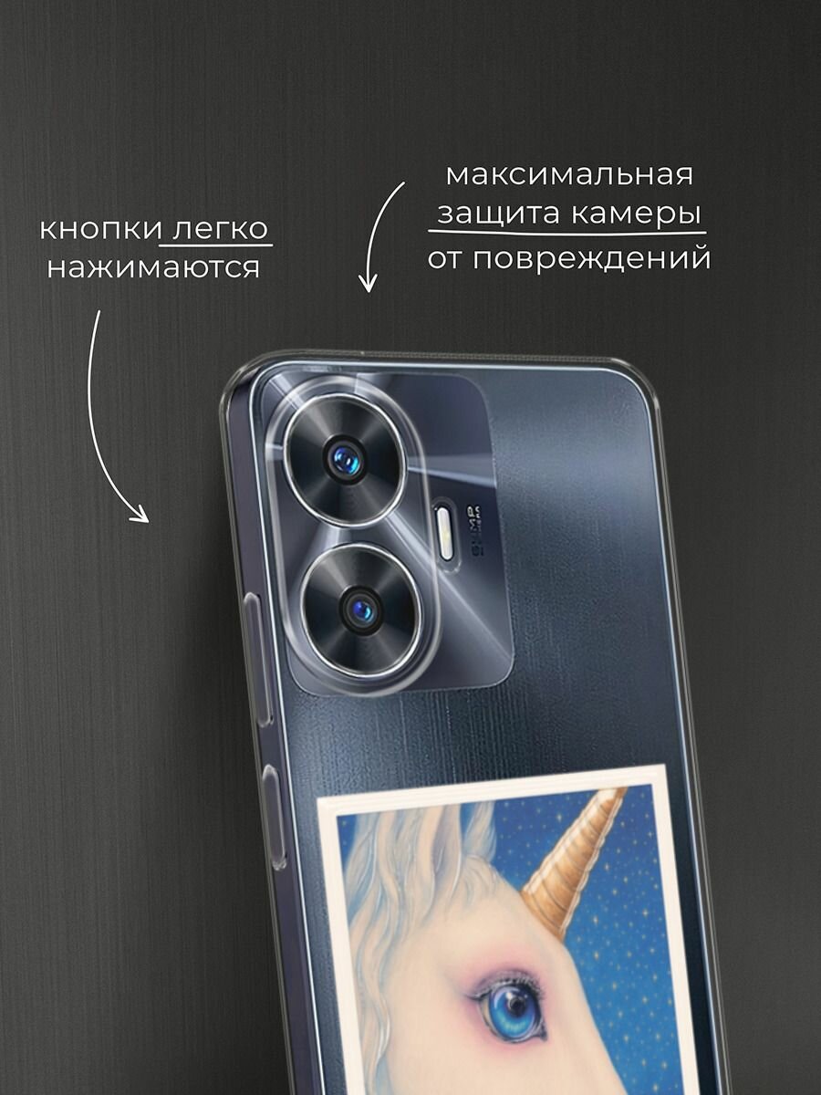 Чехол на Realme C55 / Реалми C55 с принтом "Глаз единорога" — фото 1