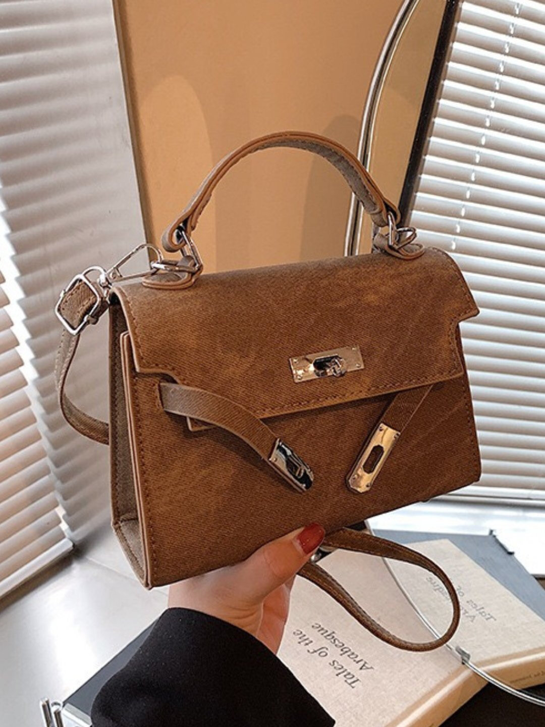 Сумка  Мини-сумка Hermes Kelly Style, коричневый — фото 1