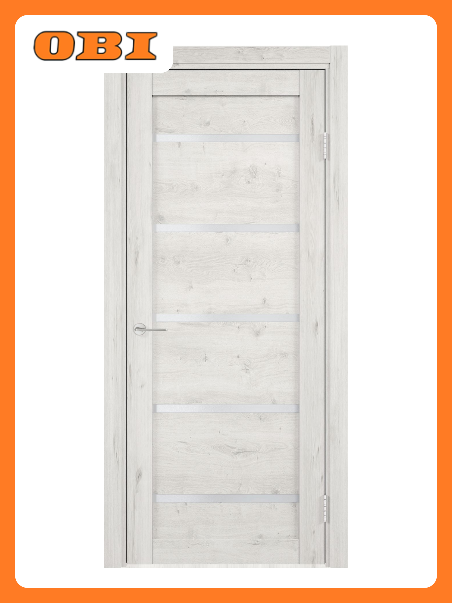 Дверное полотно остеклённое Бавария (15) 200x70 см ПВХ санторини белый