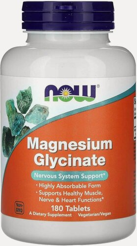 Изображение товара Magnesium Glycinate (Глицинат магния) 180 таблеток (Now Foods)