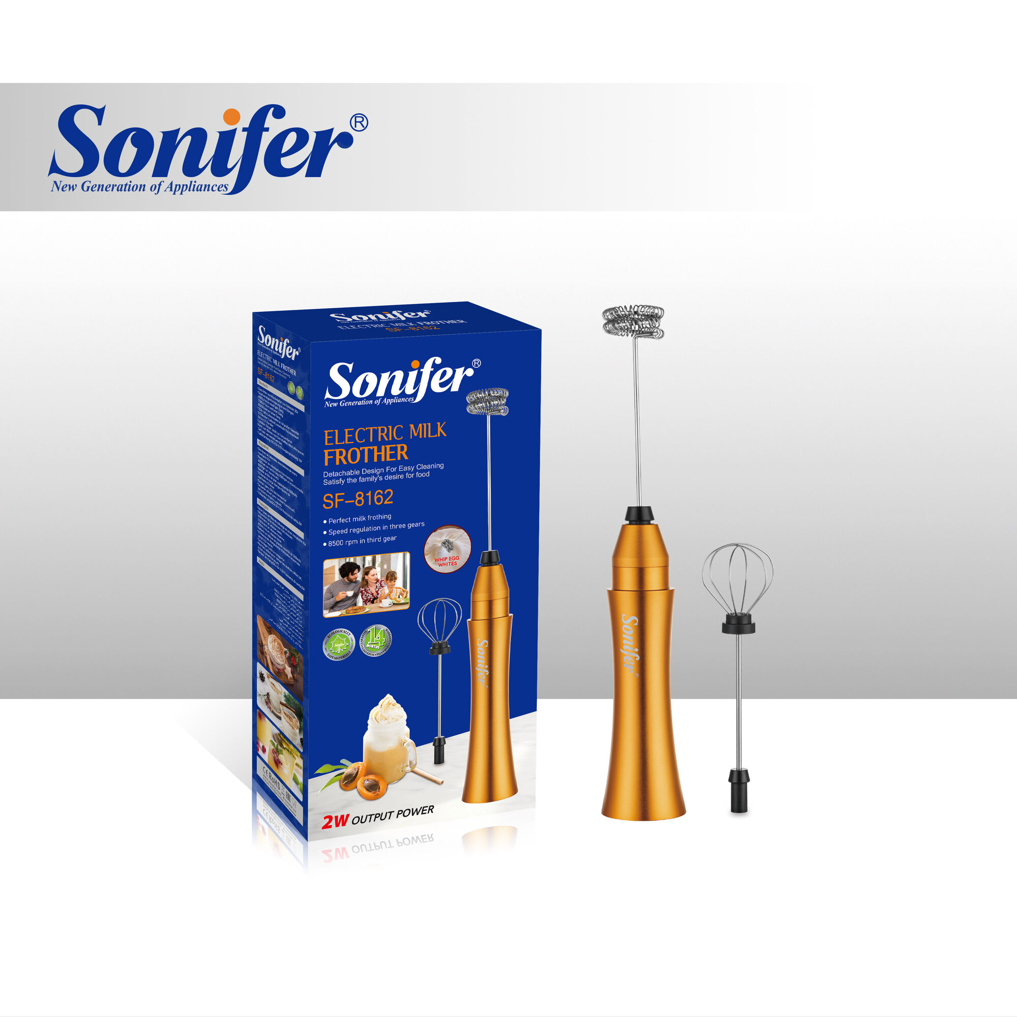 Капучинатор ручной Sonifer SF-8162, вспениватель для молока и кофе, из нержавеющей стали 304