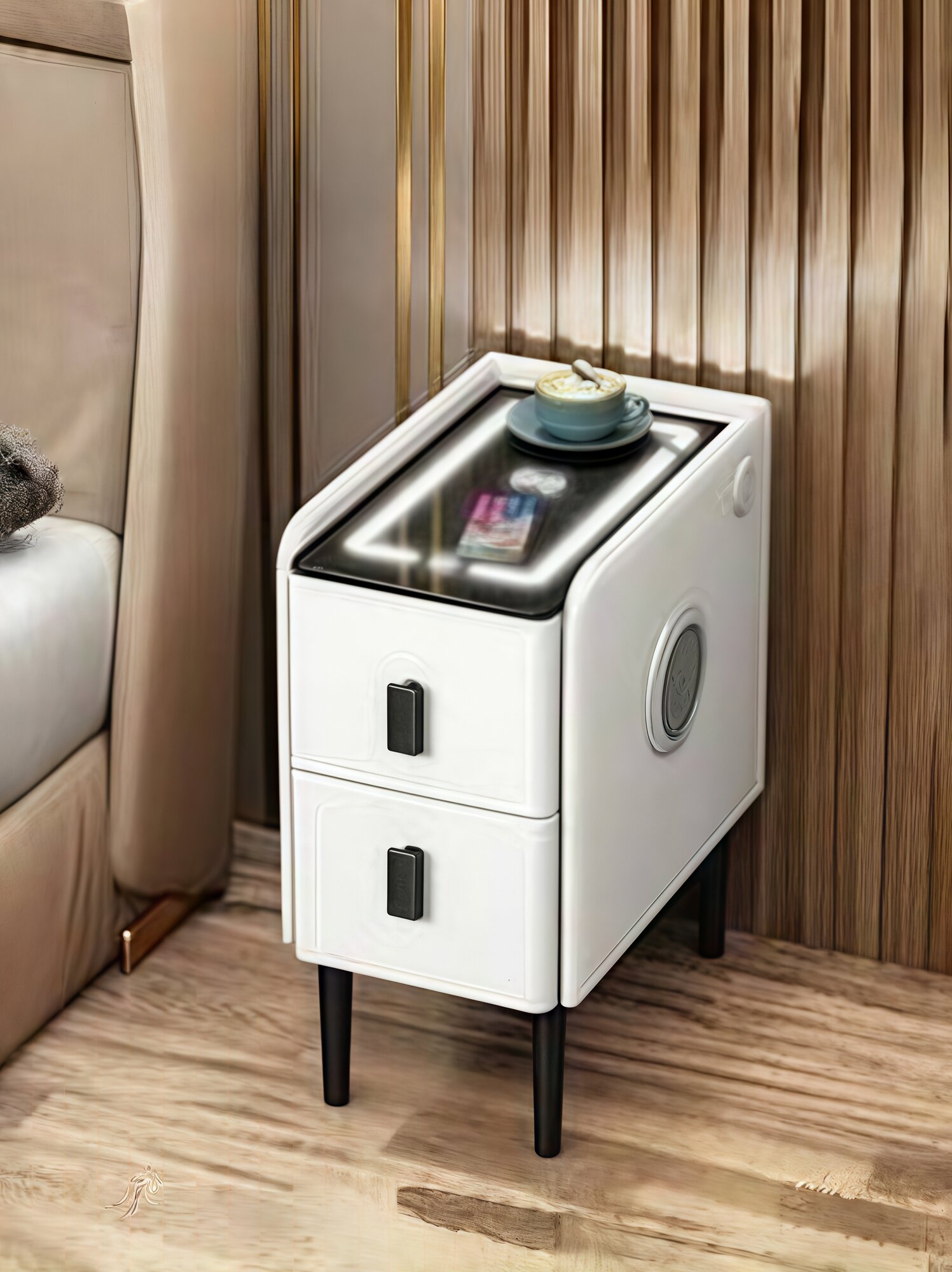 Умный прикроватный шкаф сова на балконе "Модерн", подсветка, Bluetooth, беспроводная зарядка — фото 1