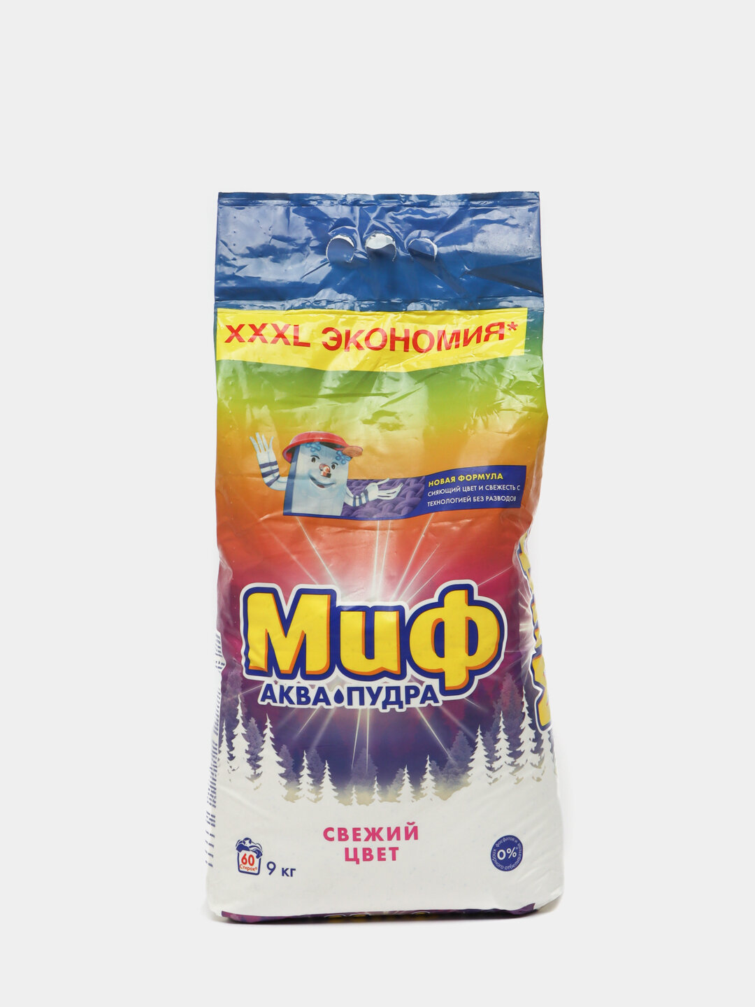 Стиральный порошок автомат, для цветного и белого белья, Миф "Свежий цвет", 9 кг