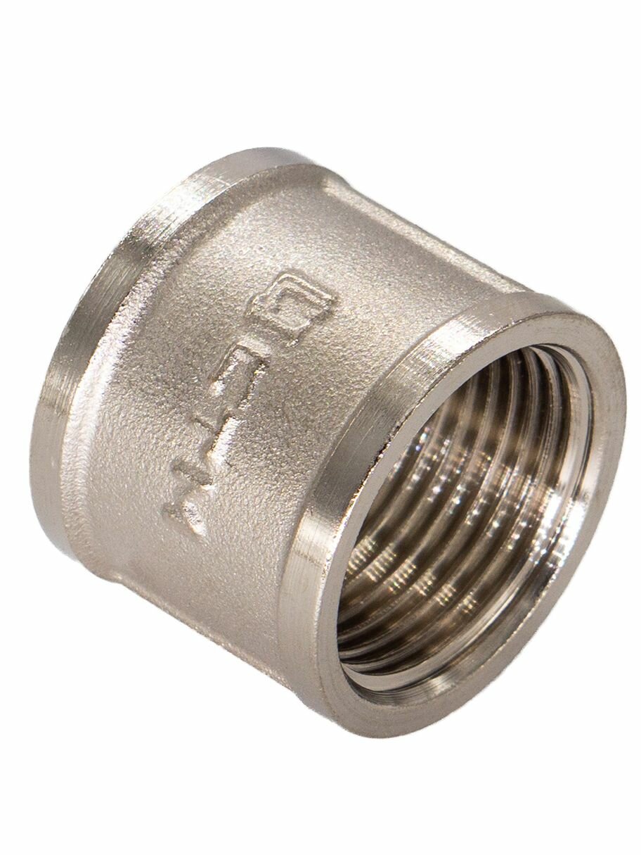 Муфта CTM CRSF0012, латунь, никелированное покрытие, 1/2", 15 мм, до 16 Бар — фото 1