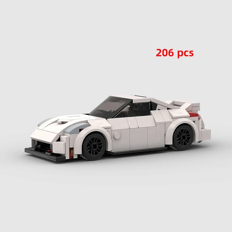 Белый гоночный автомобиль из блоков, 206 деталей, Color: 1026