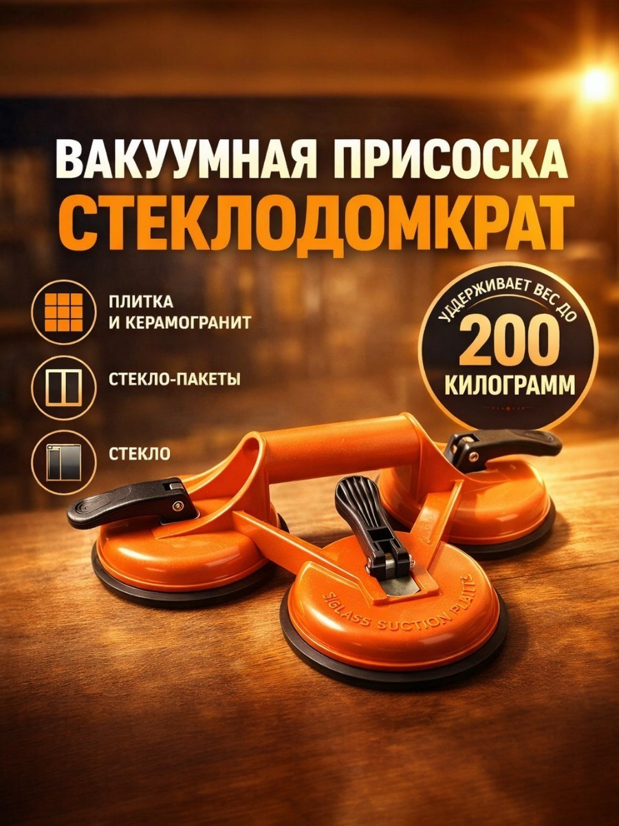 Подъемник вакуумный LIT, для стекла, с 3 присоской, для стекла и плитки