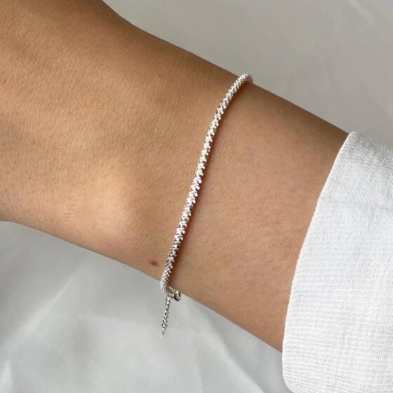 Набор браслетов, Swarovski Zirconia, 1 шт., размер 19 см, размер one size, white