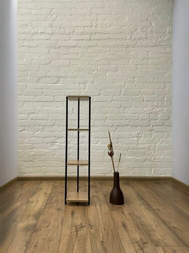 Изображение товара Стеллаж-этажерка 4 секции, полки 20 20 см из ЛДСП, металлический каркас, компактная, лёгкая, прочная