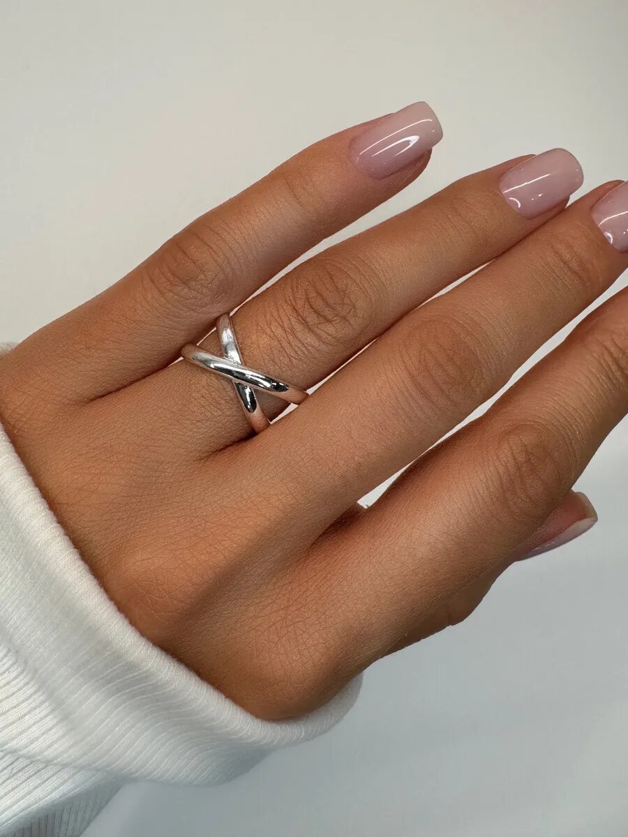 Кольцо, безразмерное, серый — фото 1