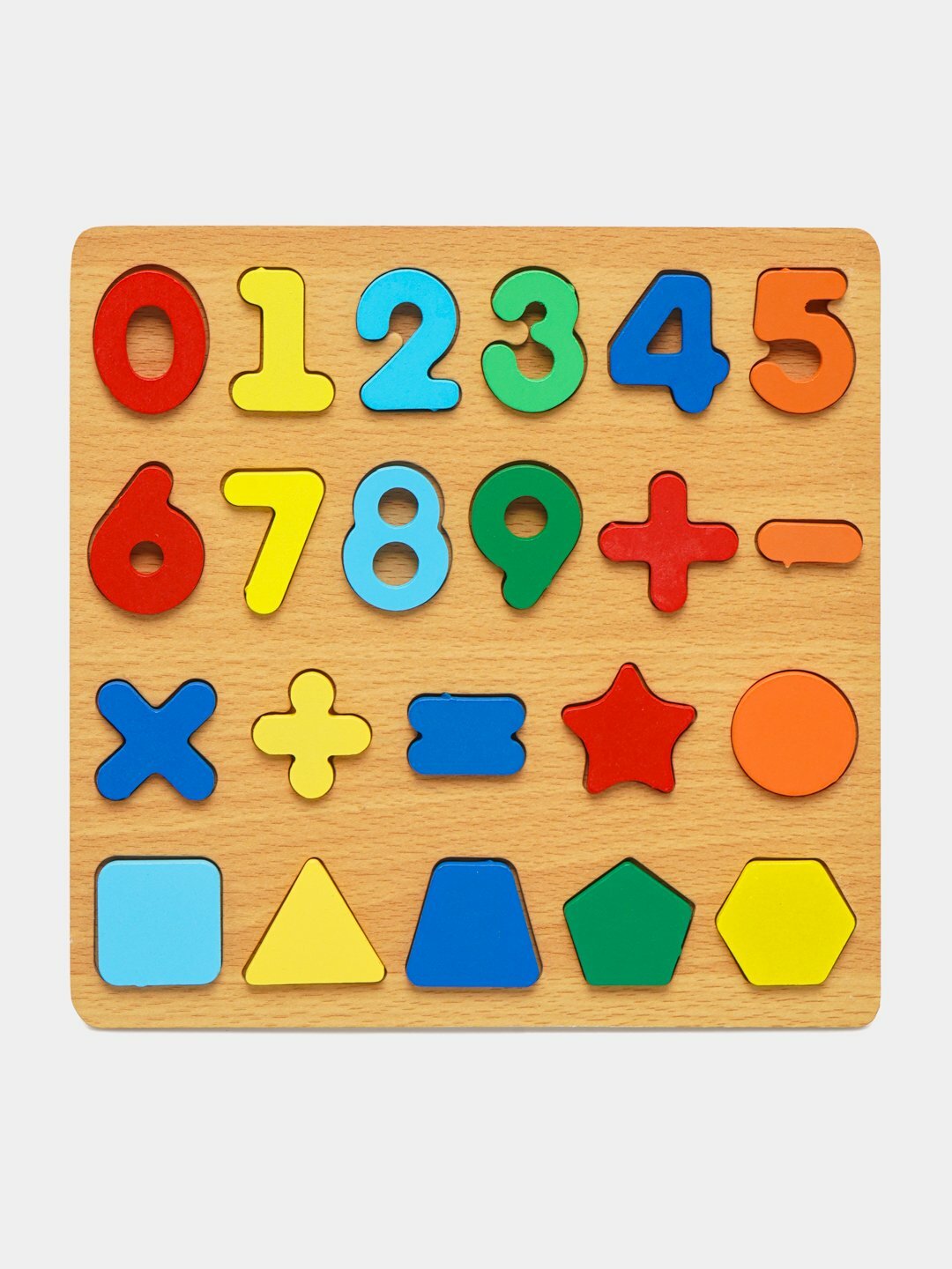 Сортер детский деревянный, головоломка, мозаика, танграм, 3D фигуры — фото 1