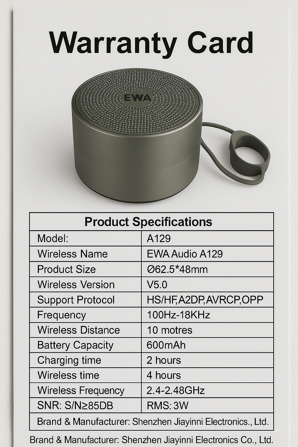 Мини-колонка EWA A129, Bluetooth, оригинальная, с аккумулятором
