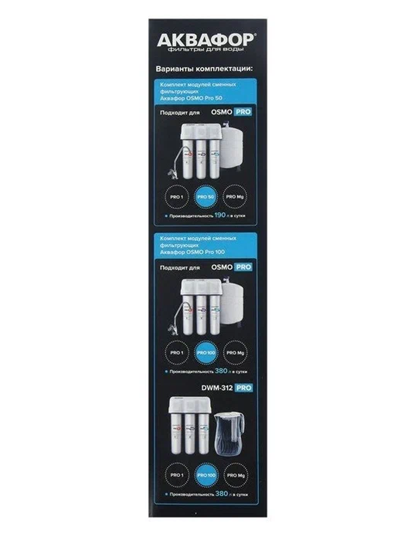 Комплект сменных модулей для Аквафор Osmo Pro 100, 0.3 л/мин — фото 1