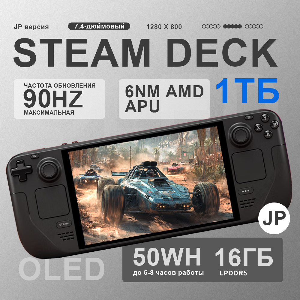 Игровая приставка Valve Steam Deck OLED 1000 ГБ SSD, без игр, черный