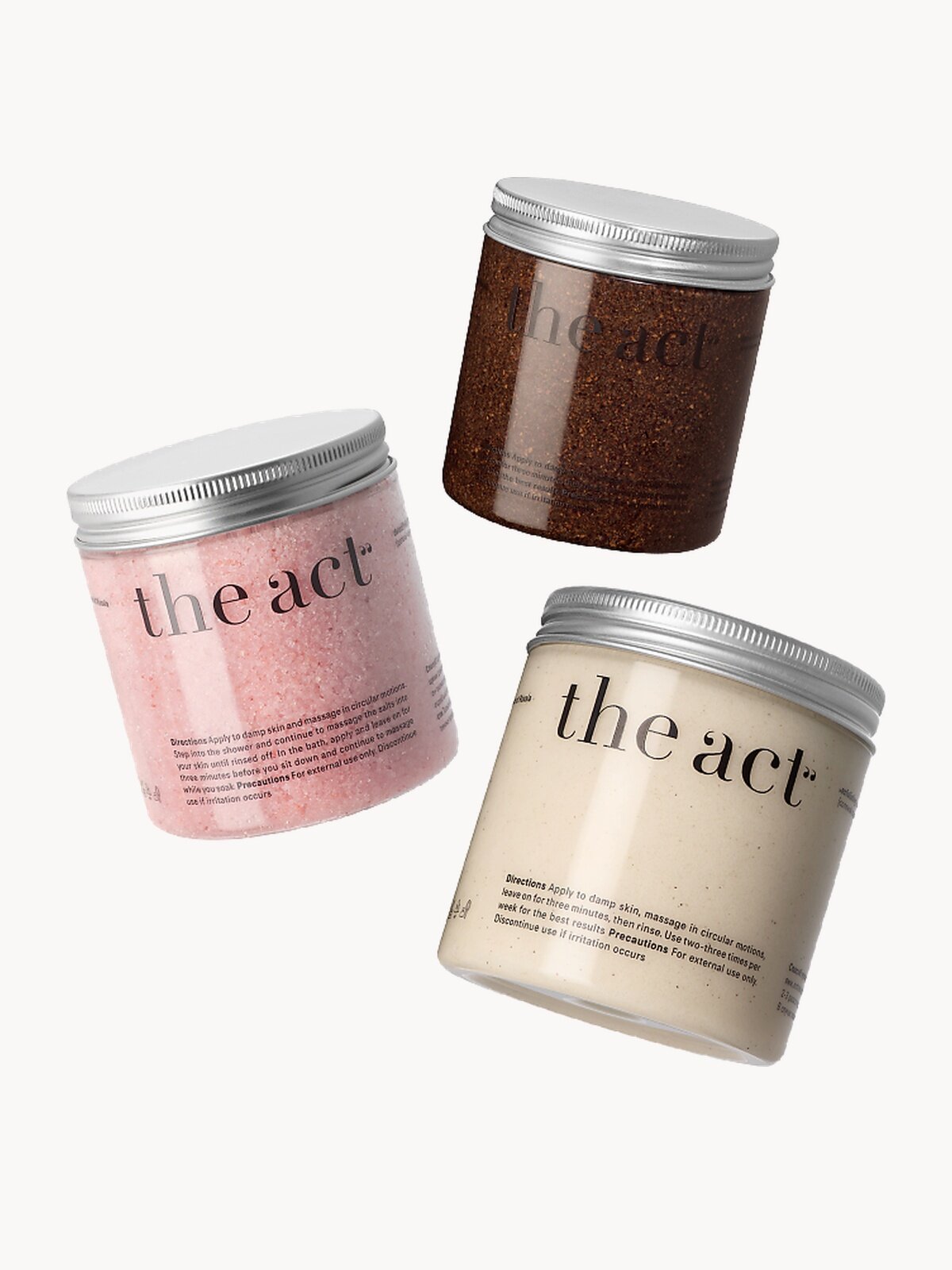 Антицеллюлитный скраб для тела The Act, Подарочный набор 3 шт.