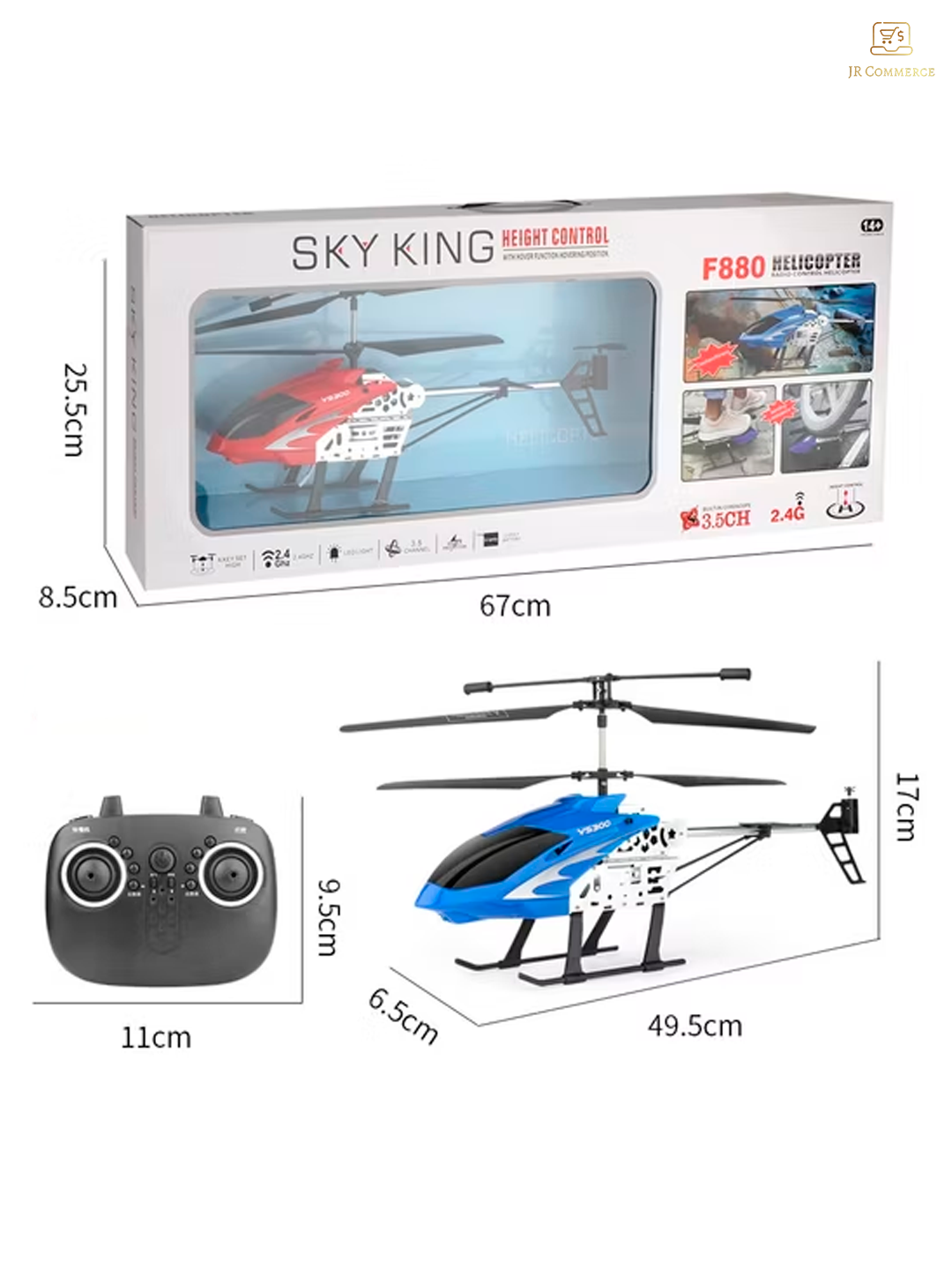 Радиоуправляемый вертолёт F880, пластик, металл, дальность 120 м, для детей от 14 лет