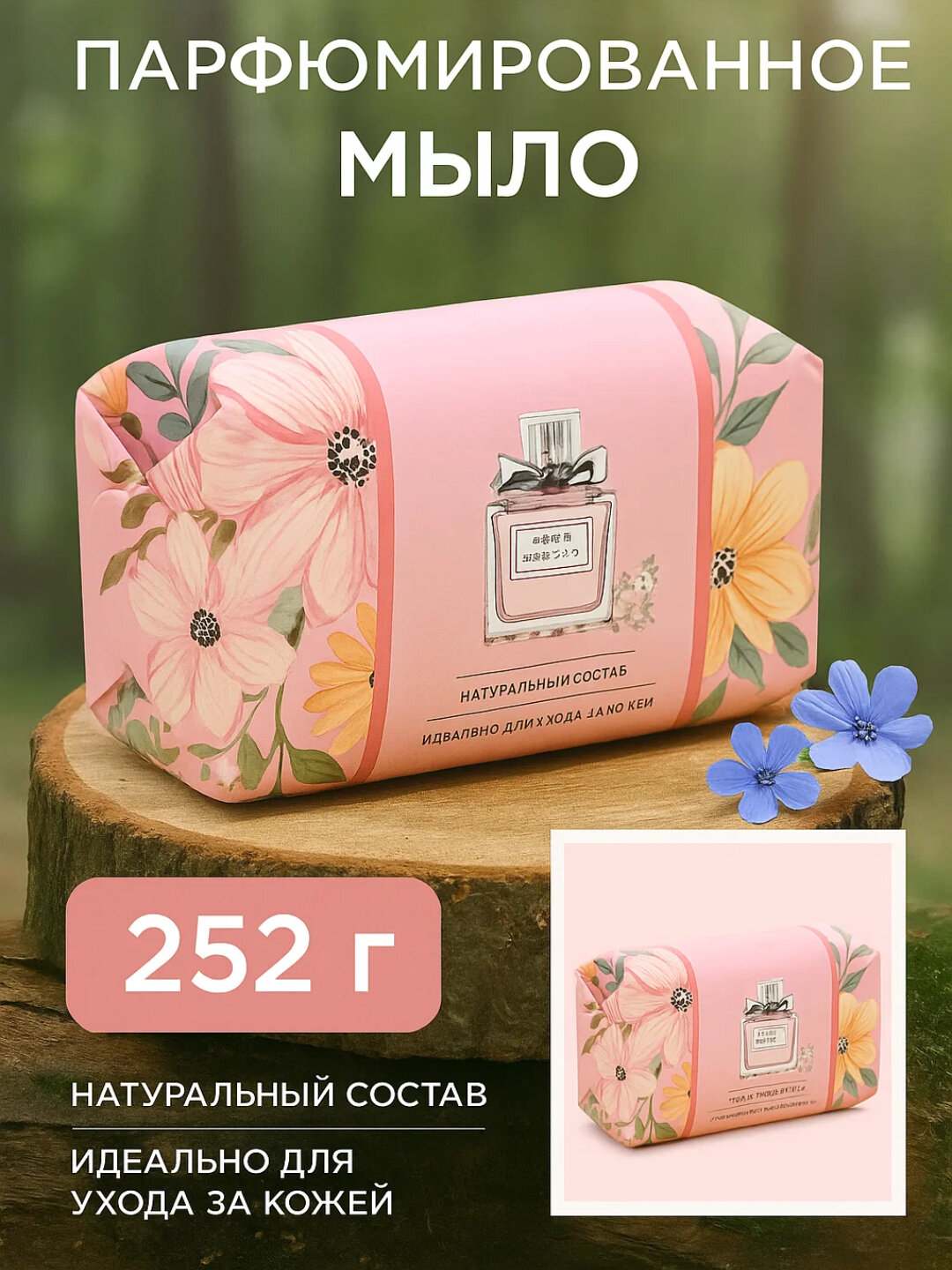 Ароматное мыло для лица и тела с цветочным запахом, мягкое очищение кожи