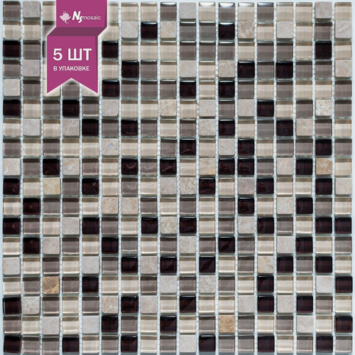 Изображение товара Мозаика стеклянная NSmosaic No-79, 305х305 мм, чип 15х15 мм, упаковка 5 шт