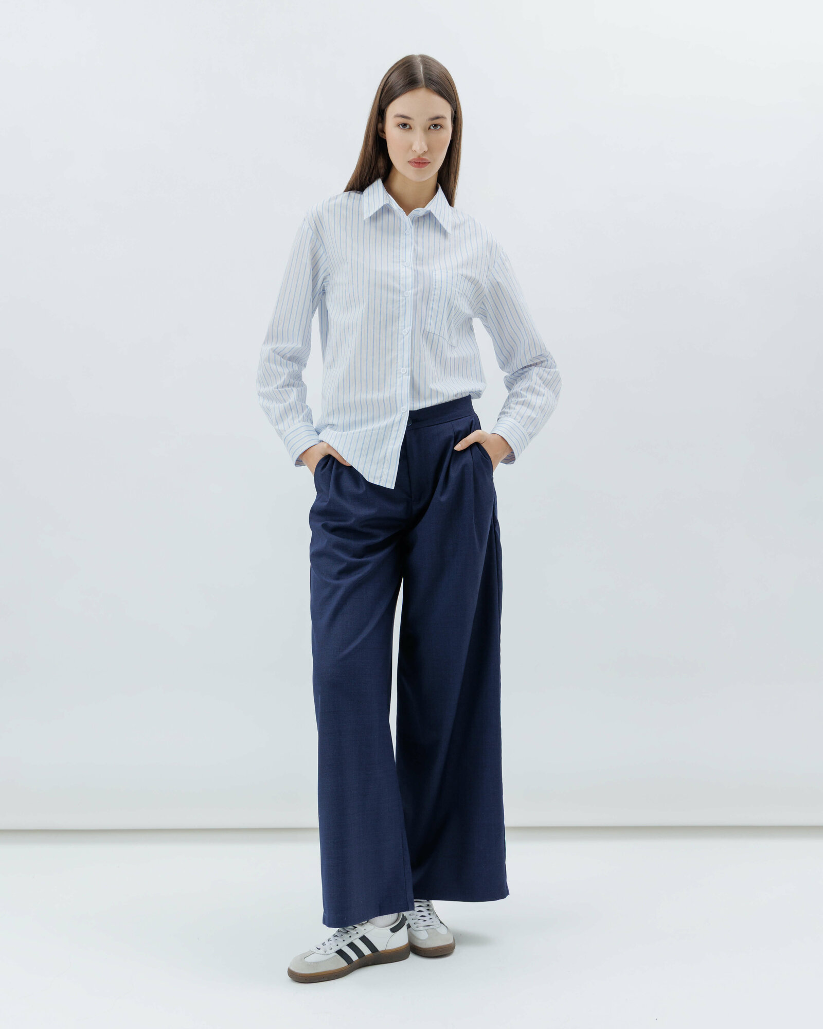 Блуза TERRA PRO, размер M, white/blue — фото 1