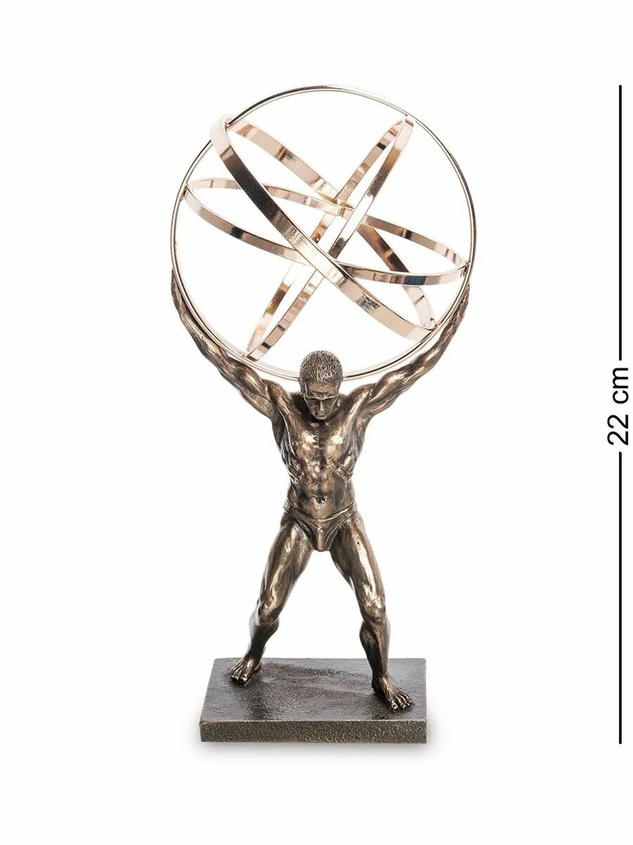 Статуэтка Атлант, размер 22*10*10см, , материал полистоун, цвет бронзовый — фото 1